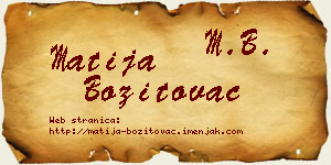 Matija Bozitovac vizit kartica